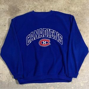 Vintage NHL Montreal Canadiens embroidered fleece crewneck